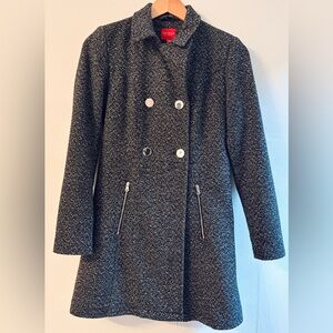 Guess Women's XS Black Double-Breasted Coat
